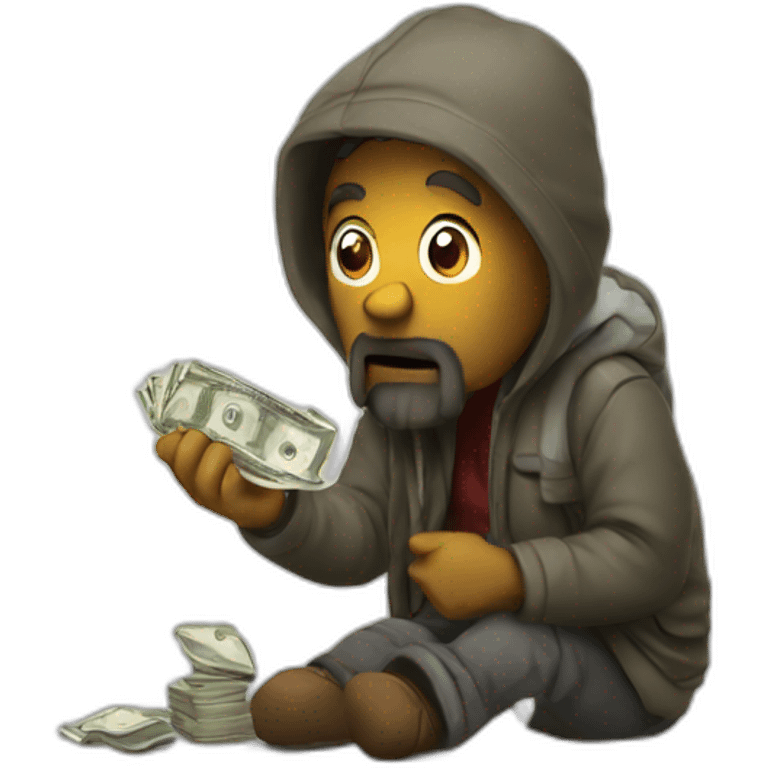 homeless asking money emoji