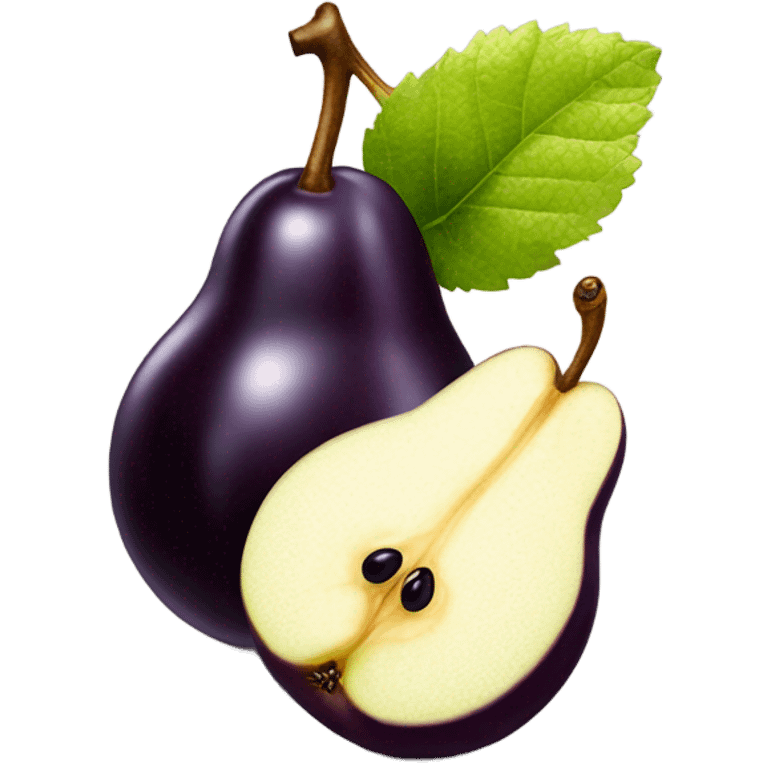 Blackcurrant, pear emoji