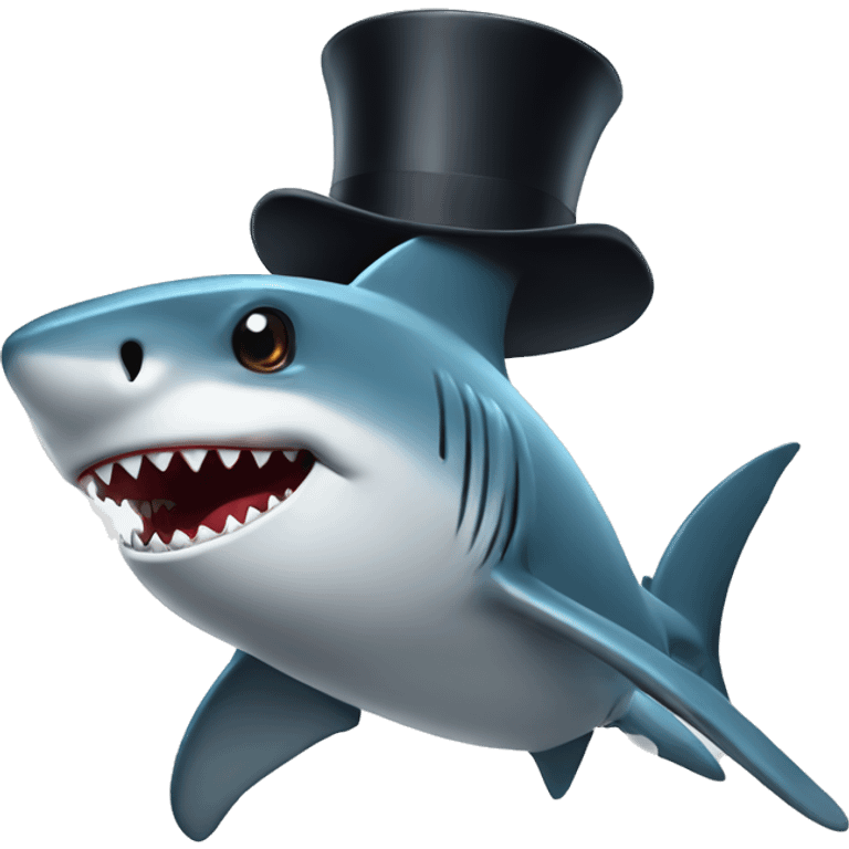 Shark with a top hat emoji