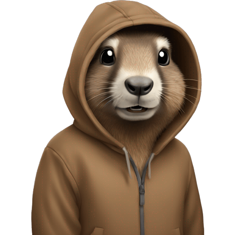 a marmot wearing a hoodie emoji