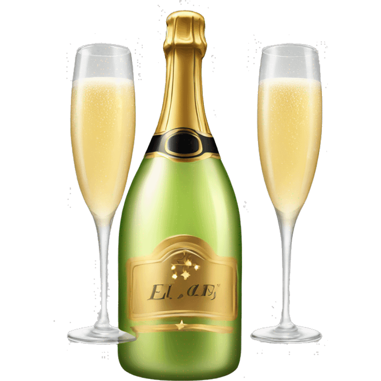 Champagne avec de étoiles emoji