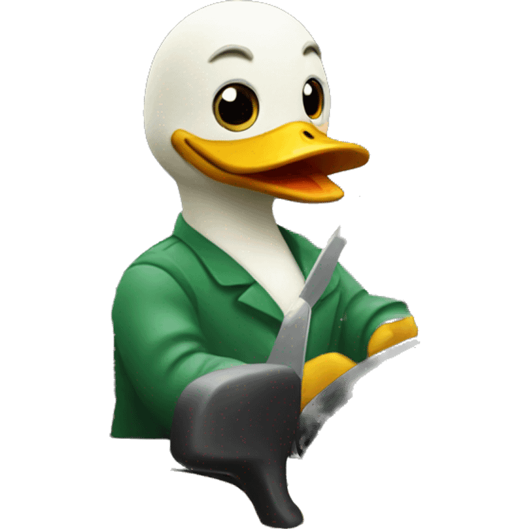 Duck driving a car emoji