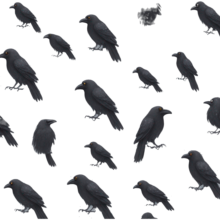 crow with gray speckles in feathers emoji