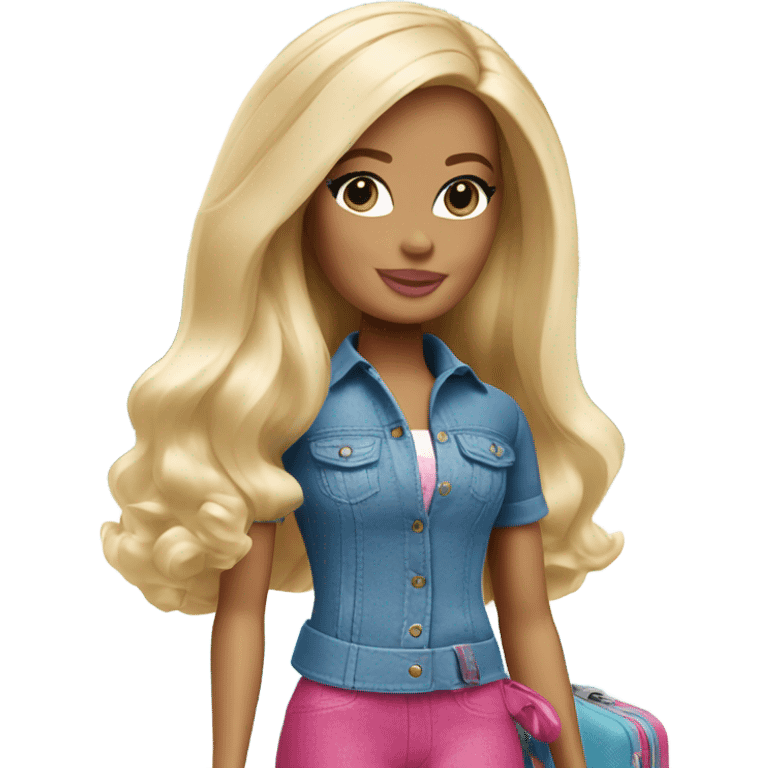 Pretty blonde travel Barbie  emoji