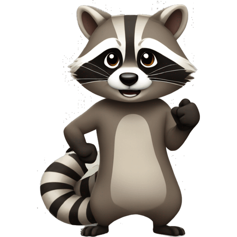 Raccoon points his thumbs up 👍 emoji