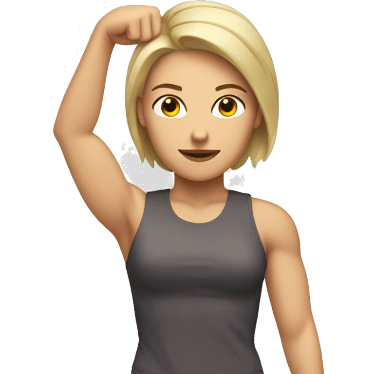 Caucasian woman arm muscles emoji