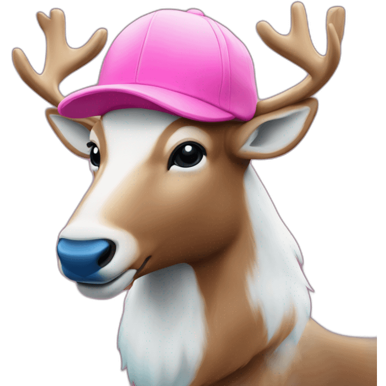 humanoid-reindeer-with-blue-nose-pink-hat emoji