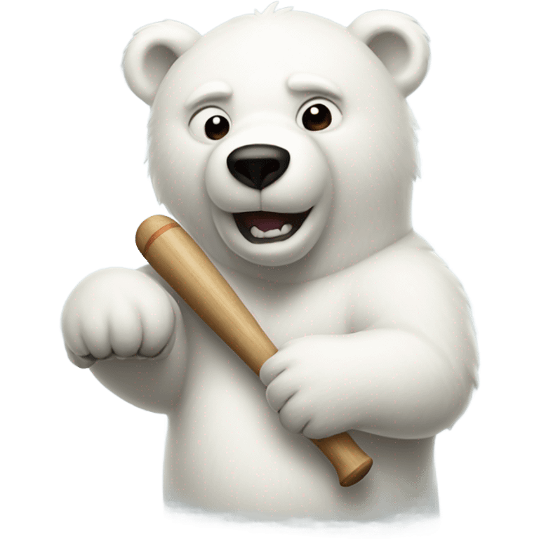 Polar bear with baseball bat emoji