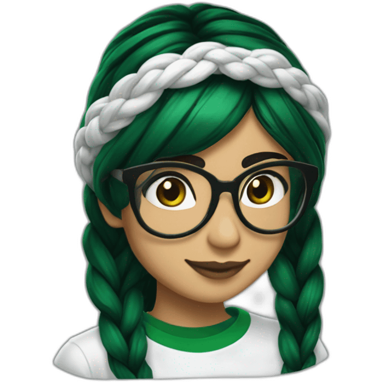 Mia Khalifa black braid white tshirt green sleeves slytherin emblem emoji