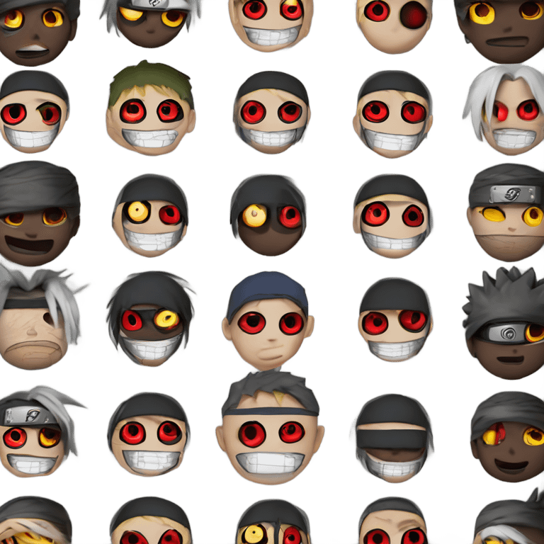 Le personnage Naruto avec le sharingan emoji