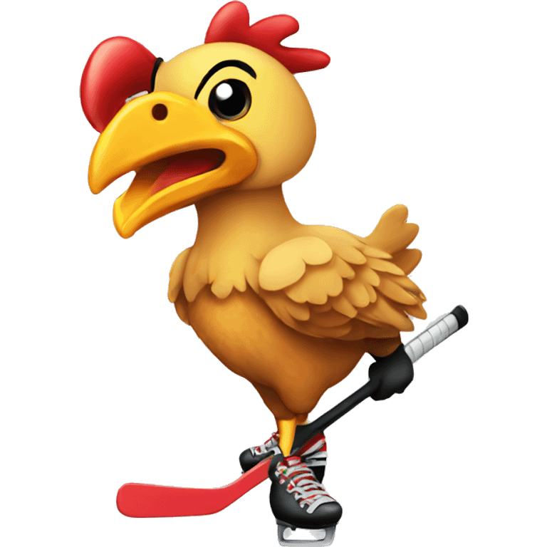 Chicken hockey  emoji