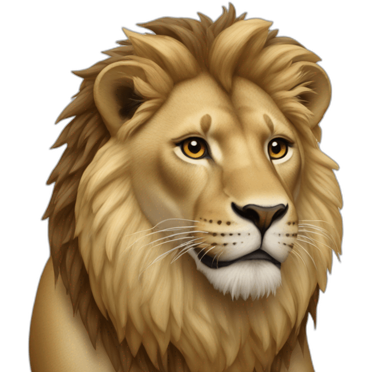 Un lion sur un jaguar emoji