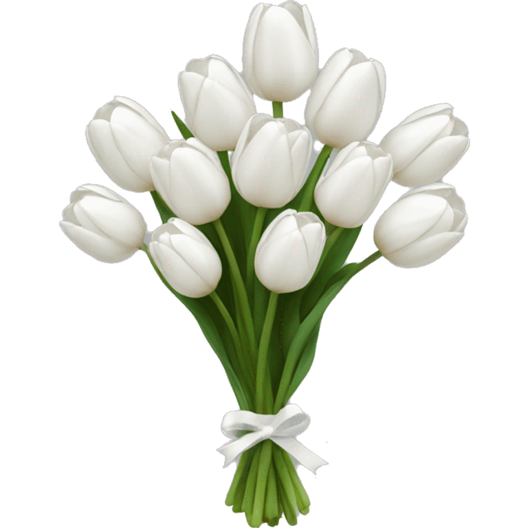 white tulip bouquet  emoji