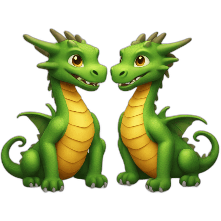 two dragon friends emoji