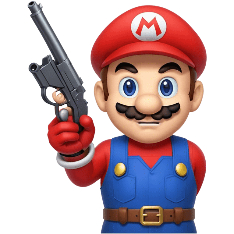 evil Mario with a gun emoji