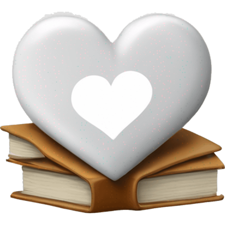 white heart with books inside emoji