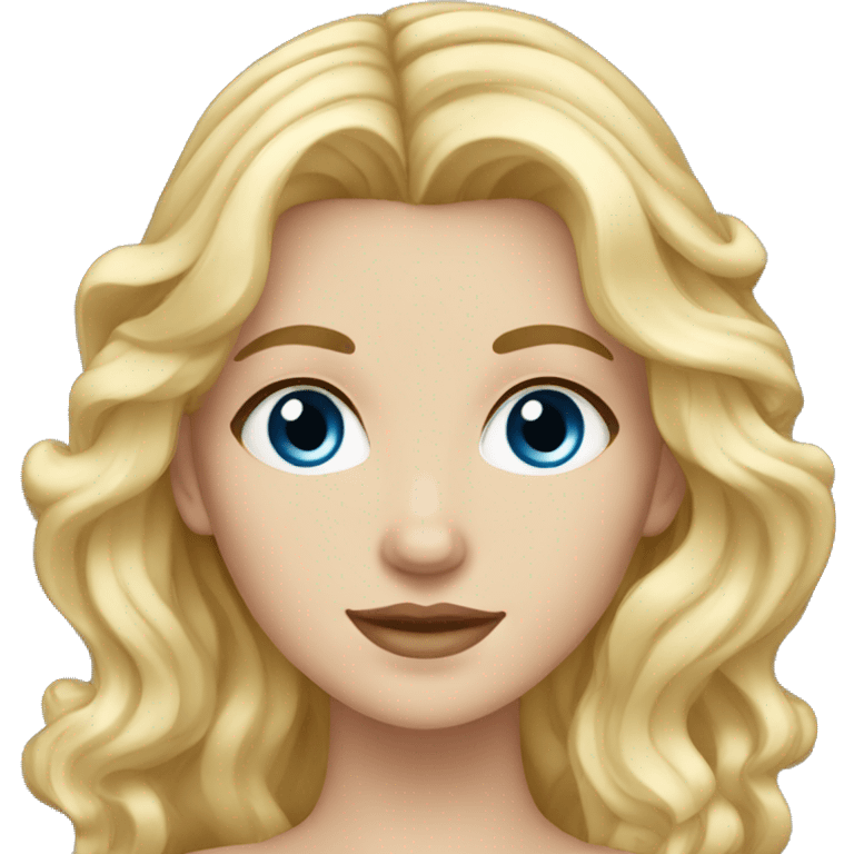 Wavy Blonde hair white girl with blue eyes and brown eyebrows  emoji