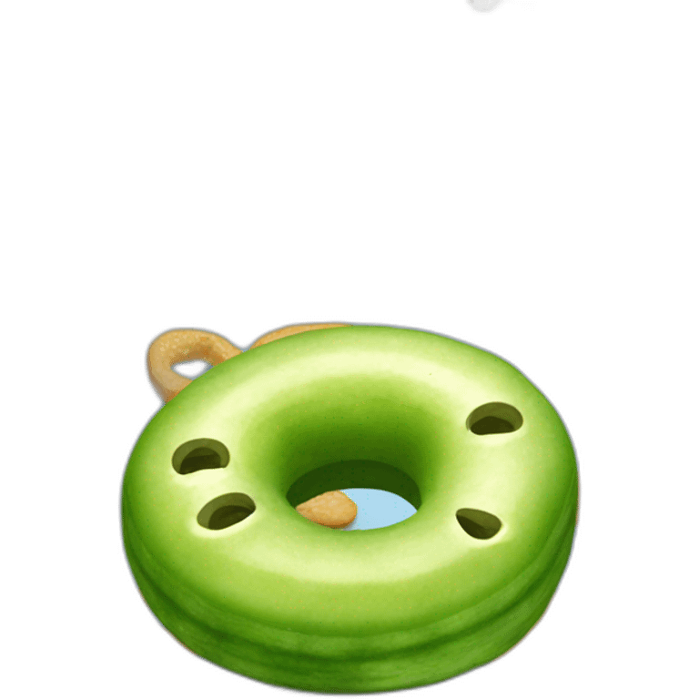 cucumber stuck in the hole of a bagel emoji