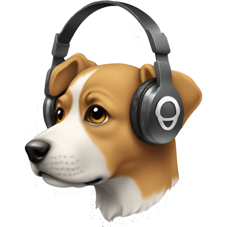 a dog face with headphone emoji