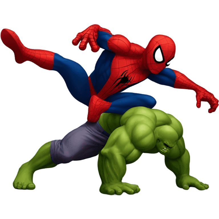 Spiderman fight hulk  emoji