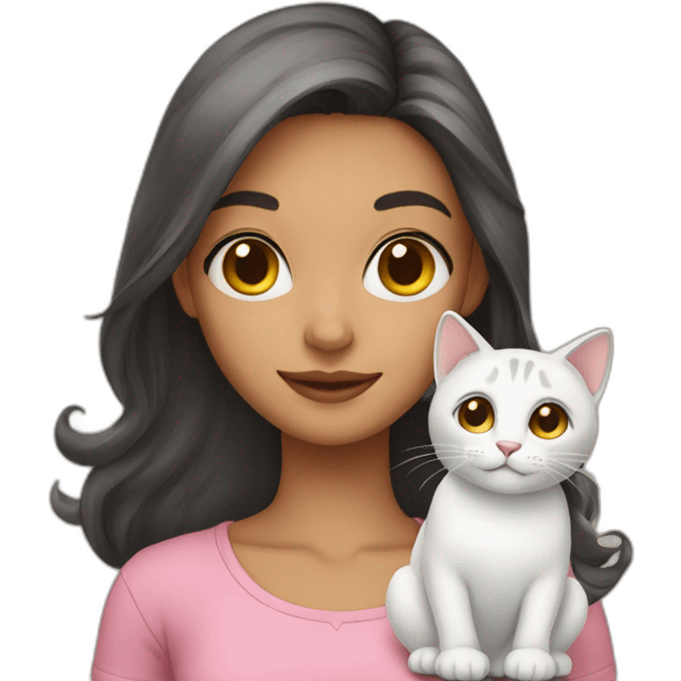 Girl with cat emoji