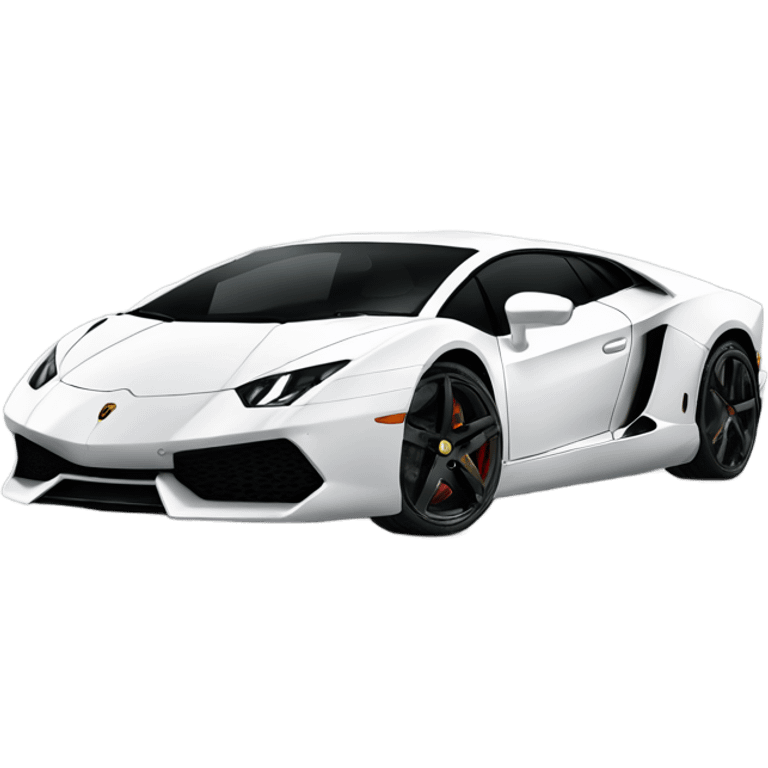 White Lamborghini Adventador emoji