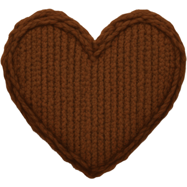 Brown knitted heart emoji