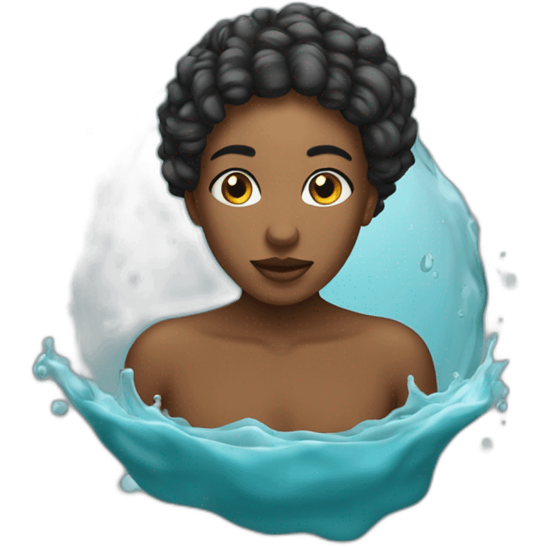 Afriquain content avec de l'eau emoji