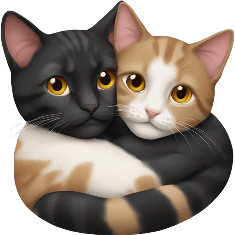 2 cats cuddling emoji