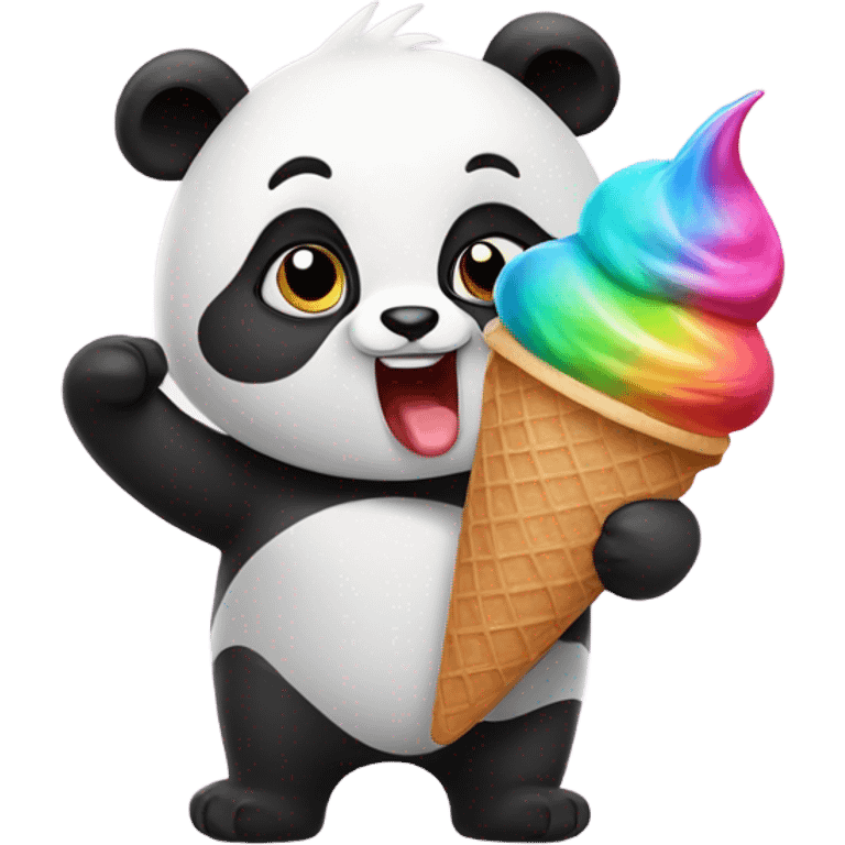 Panda eating ice cream emoji