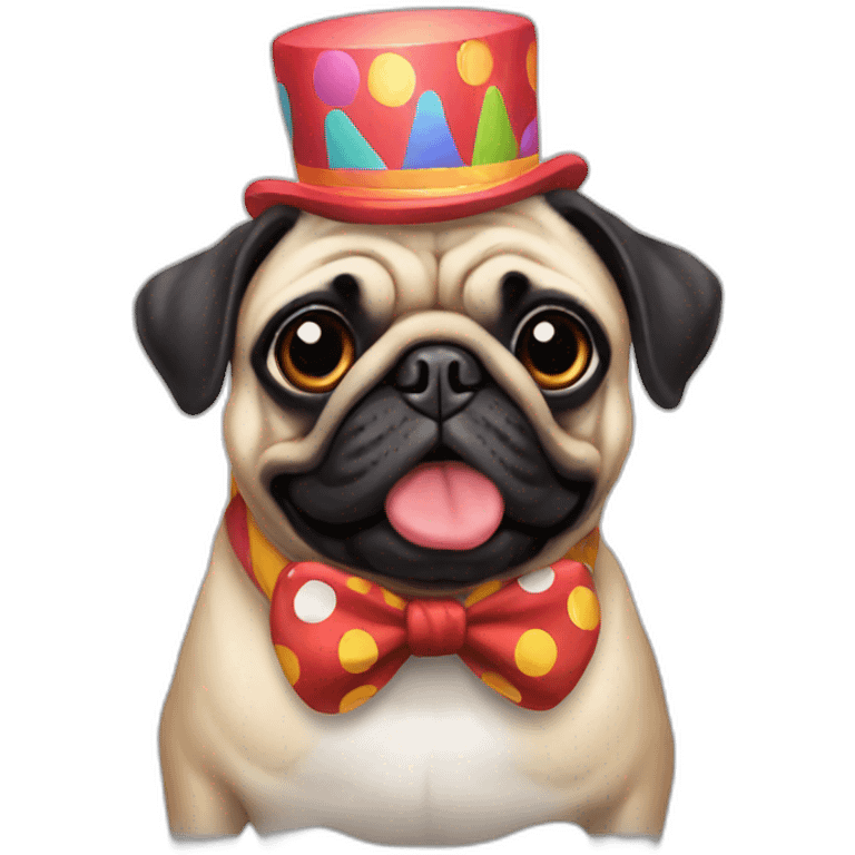 Clown pug emoji