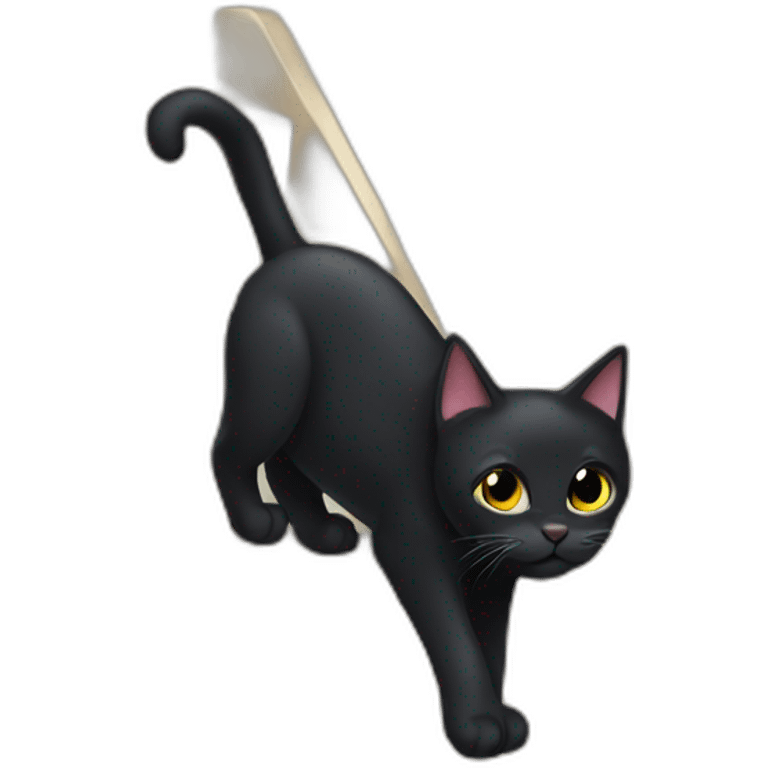 black cat under ladder emoji