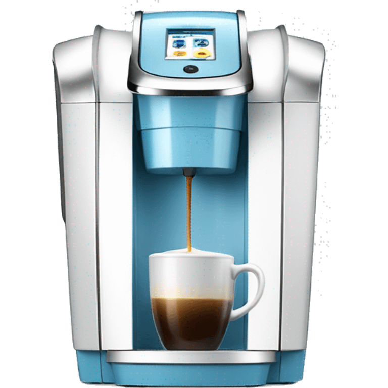 Realistic light blue keurig coffee machine emoji