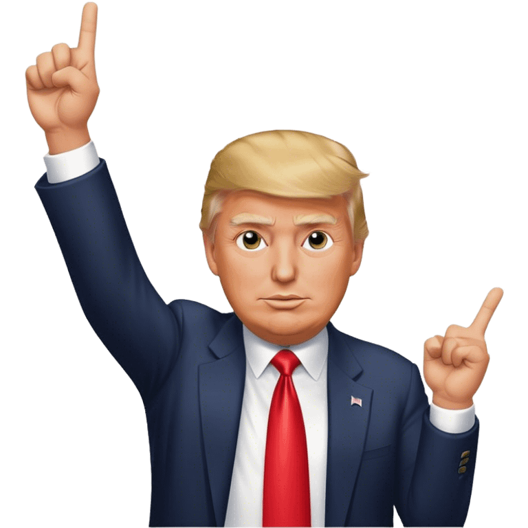 Donald  Trump shows hand  victory hyperrealistic emoji