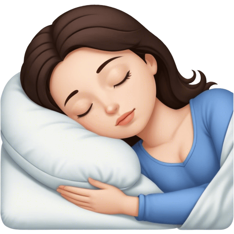 Brunette girl sleepin emoji