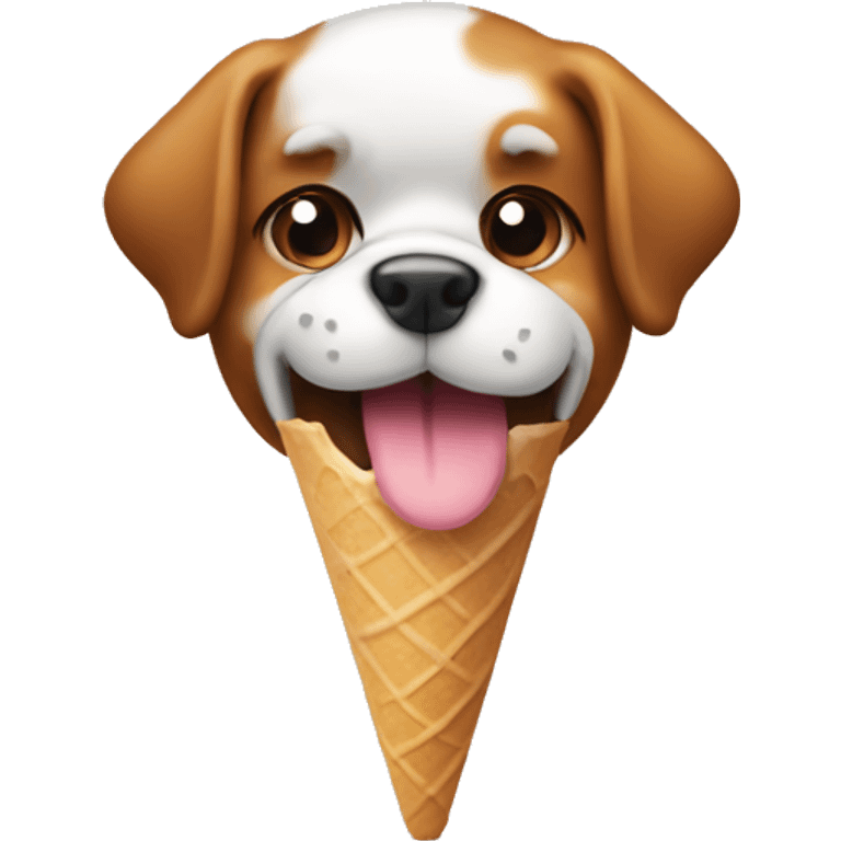 Dog eating ice cream emoji