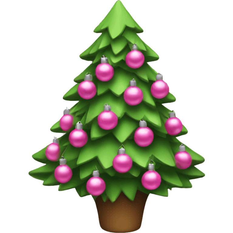 christmas tree with pink decorations  emoji