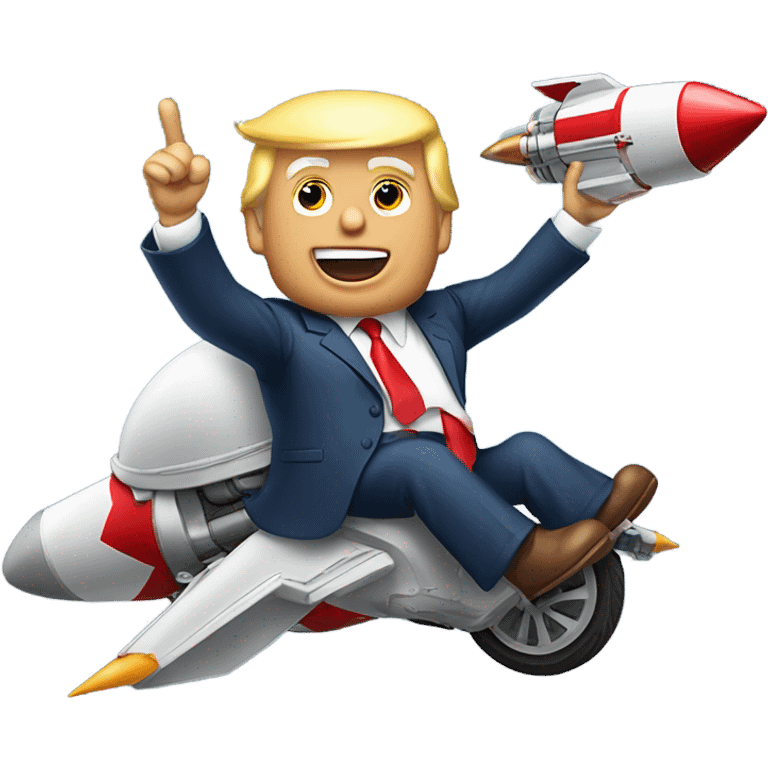 Donald trump riding a rocket like a horse  emoji