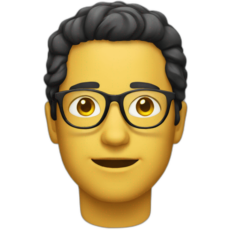 Man with yellow tinted glasses and black hair  emoji