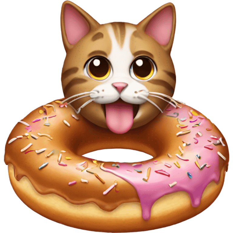 cat eating donut emoji