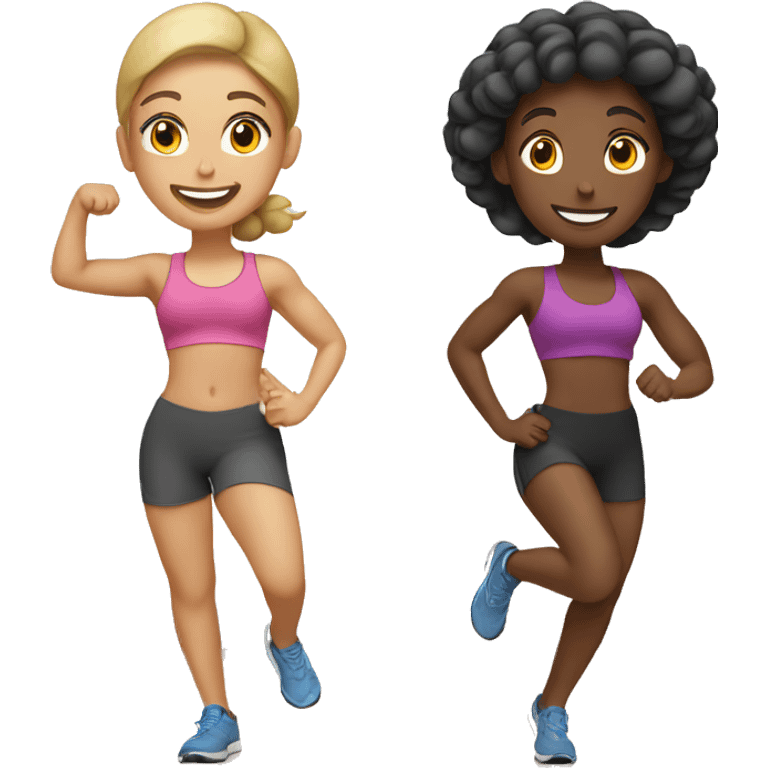 Two girls working out emoji