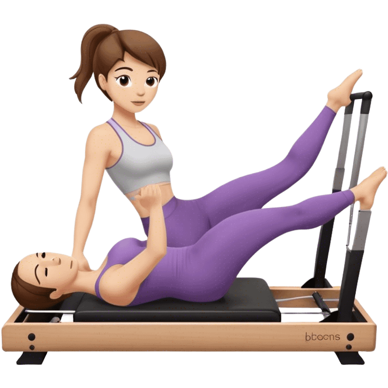 Reformer Pilates brown hair  emoji