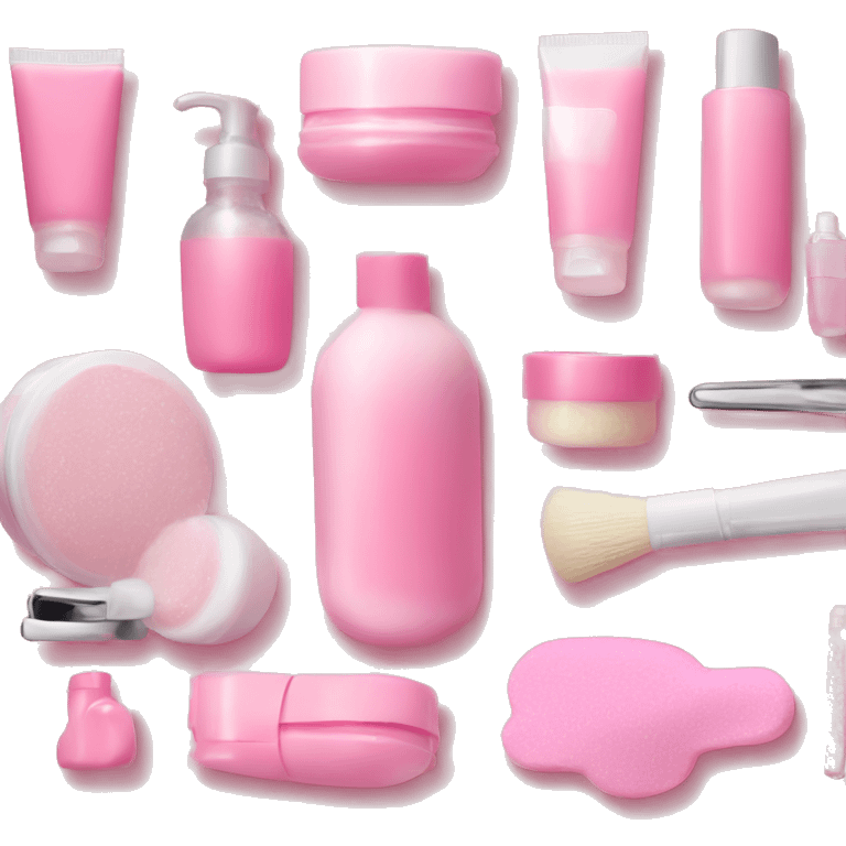 Pink skin care kit emoji