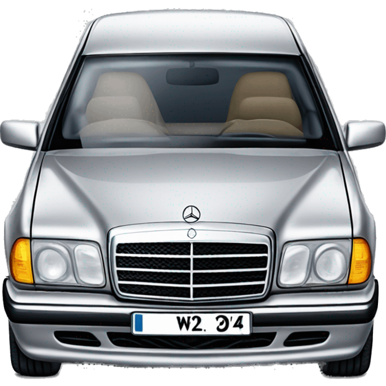 Silver car mercedes w124 emoji