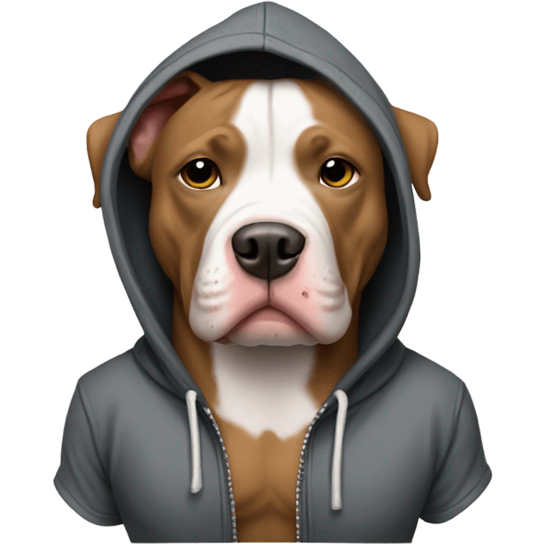 Pitbull wearing a hoodie  emoji