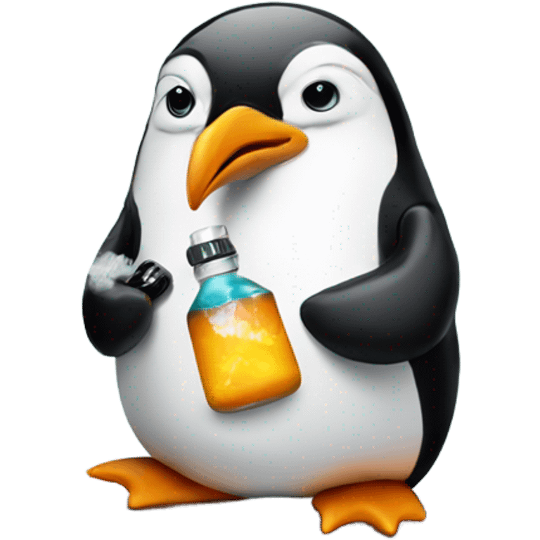 penguin with vape emoji