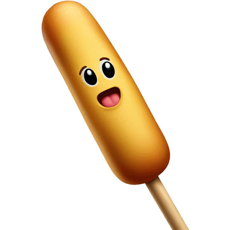 Corndog on a stick with baseball bat emoji