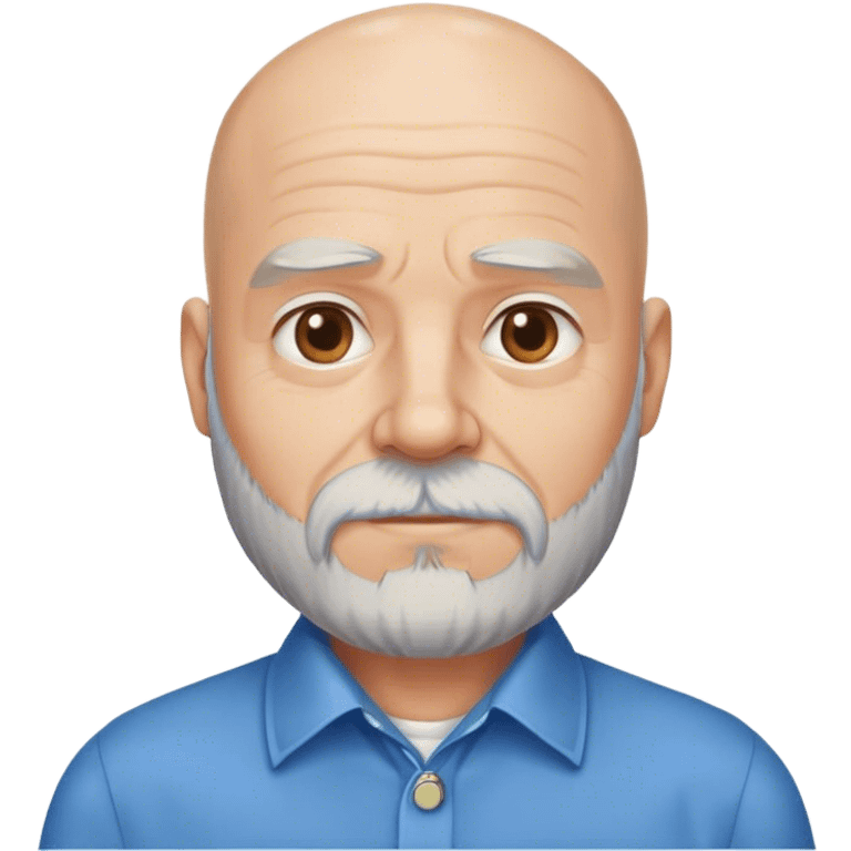 bald older man with beard and blue collar shirt  emoji