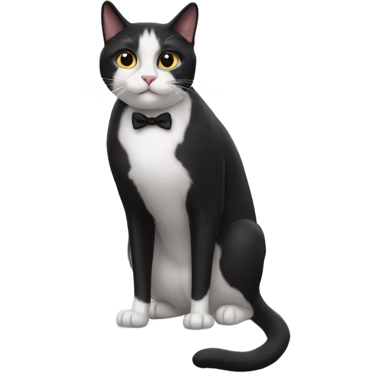 Tuxedo cat saying meow emoji