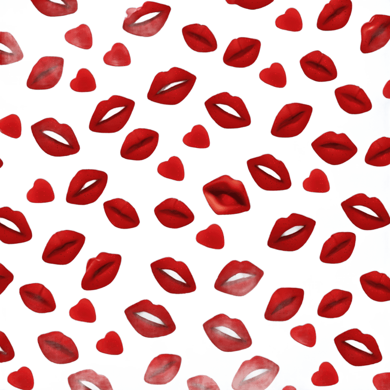 Kiss emoji with red lips and blowing a kiss  emoji